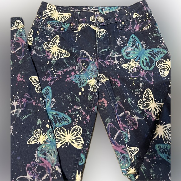 Butterfly print Justice girls jeans - Picture 3 of 4